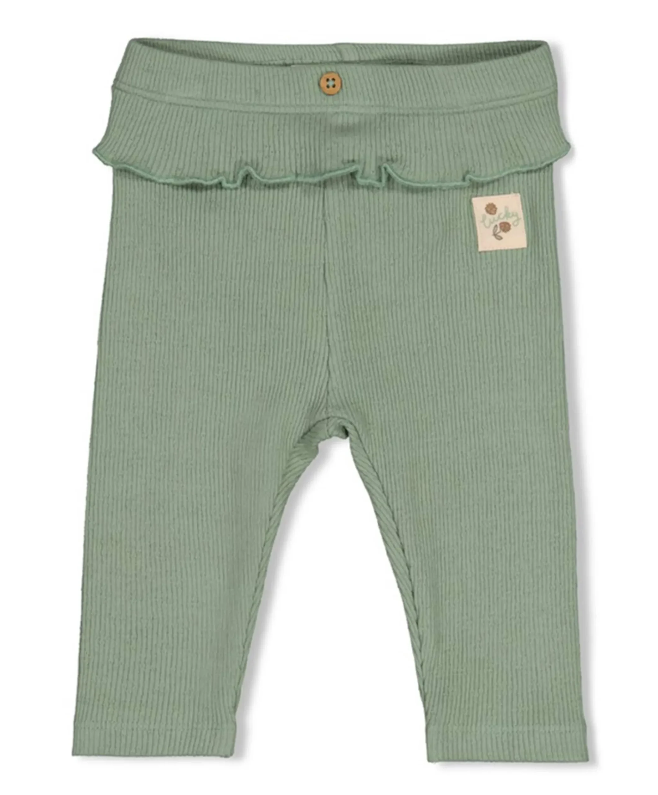Legging pointelle rib meisjes broek groen