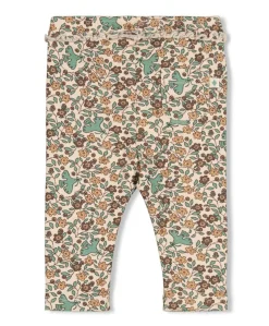 Legging rib AOP meisjes broek ecru