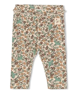 Legging rib AOP meisjes broek ecru