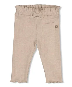 Legging rib meisjes broek beige