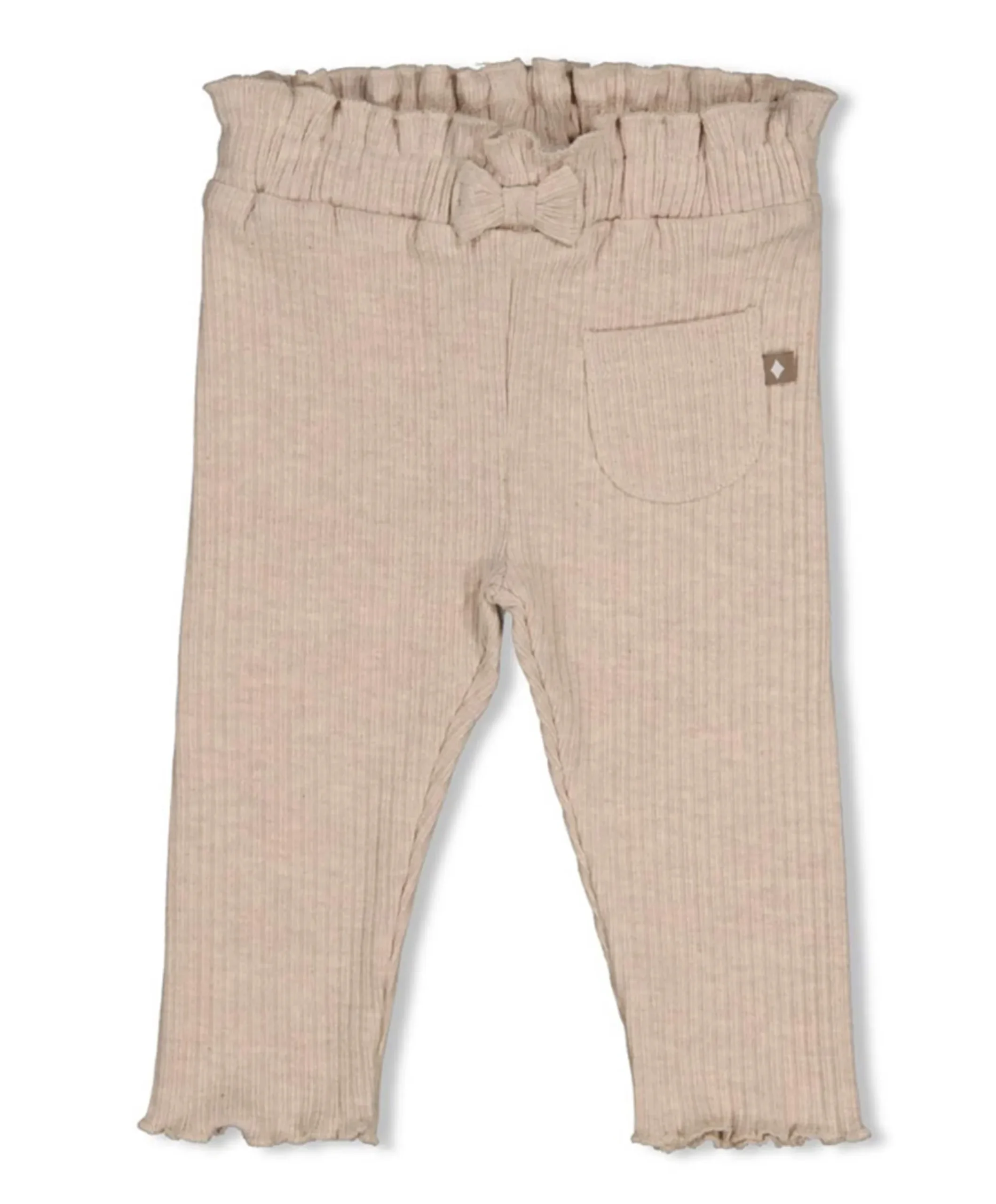 Legging rib meisjes broek beige