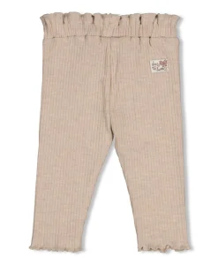 Legging rib meisjes broek beige