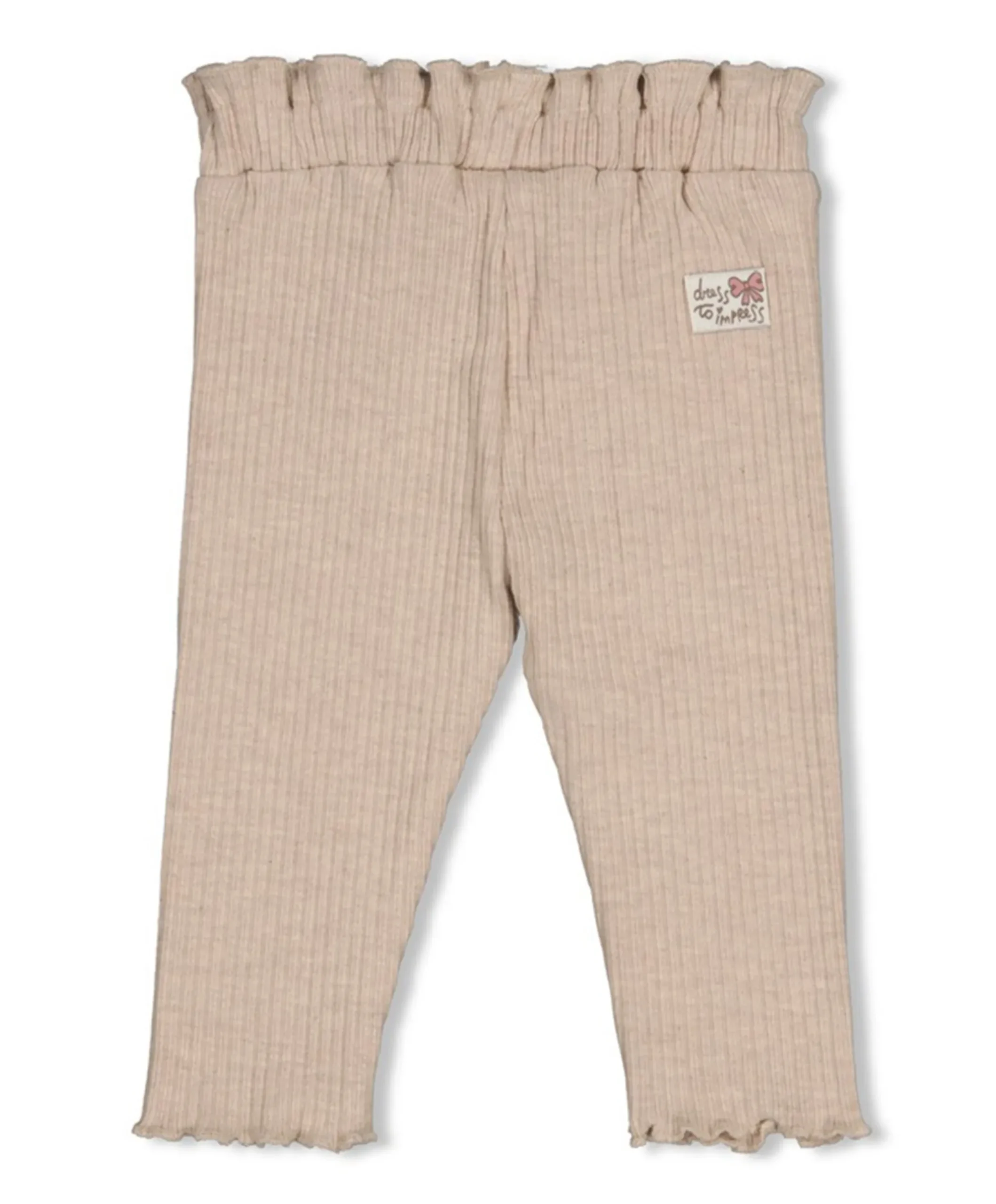 Legging rib meisjes broek beige
