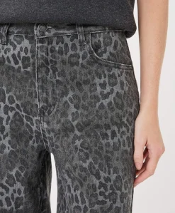 Leopard dames jeans grijs
