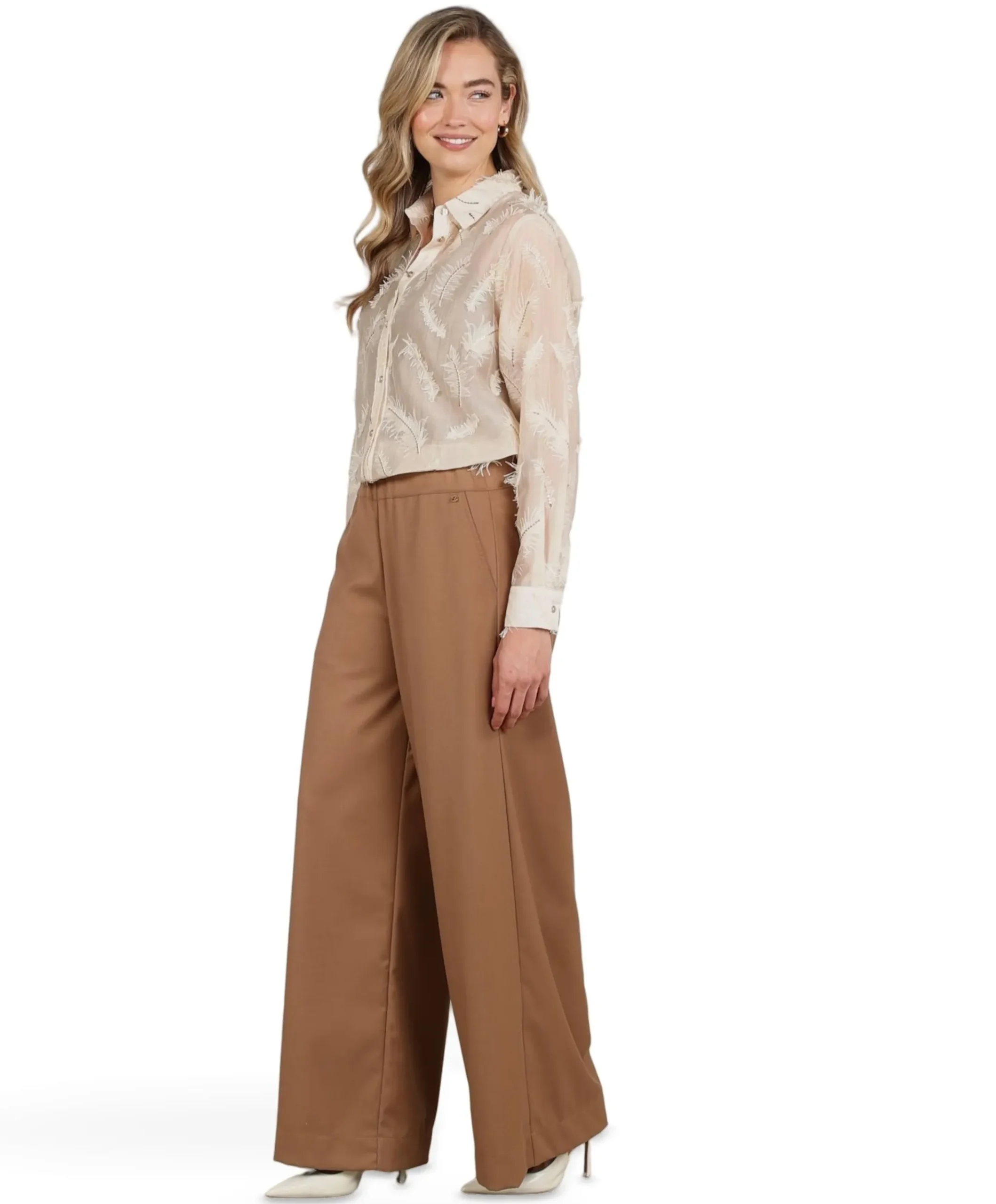 Lieve dames broek beige