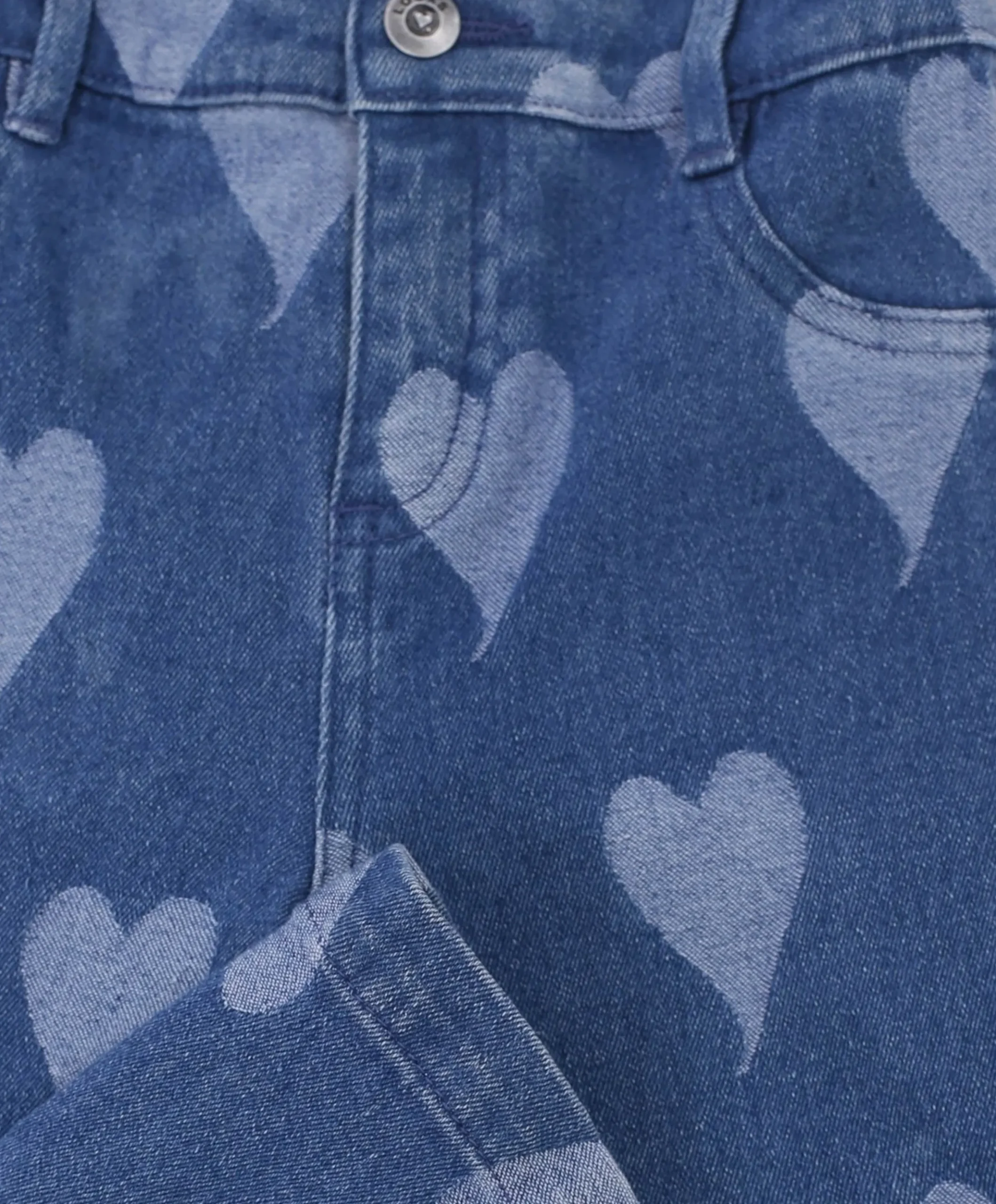 Little denim heart meisjes jeans blauw