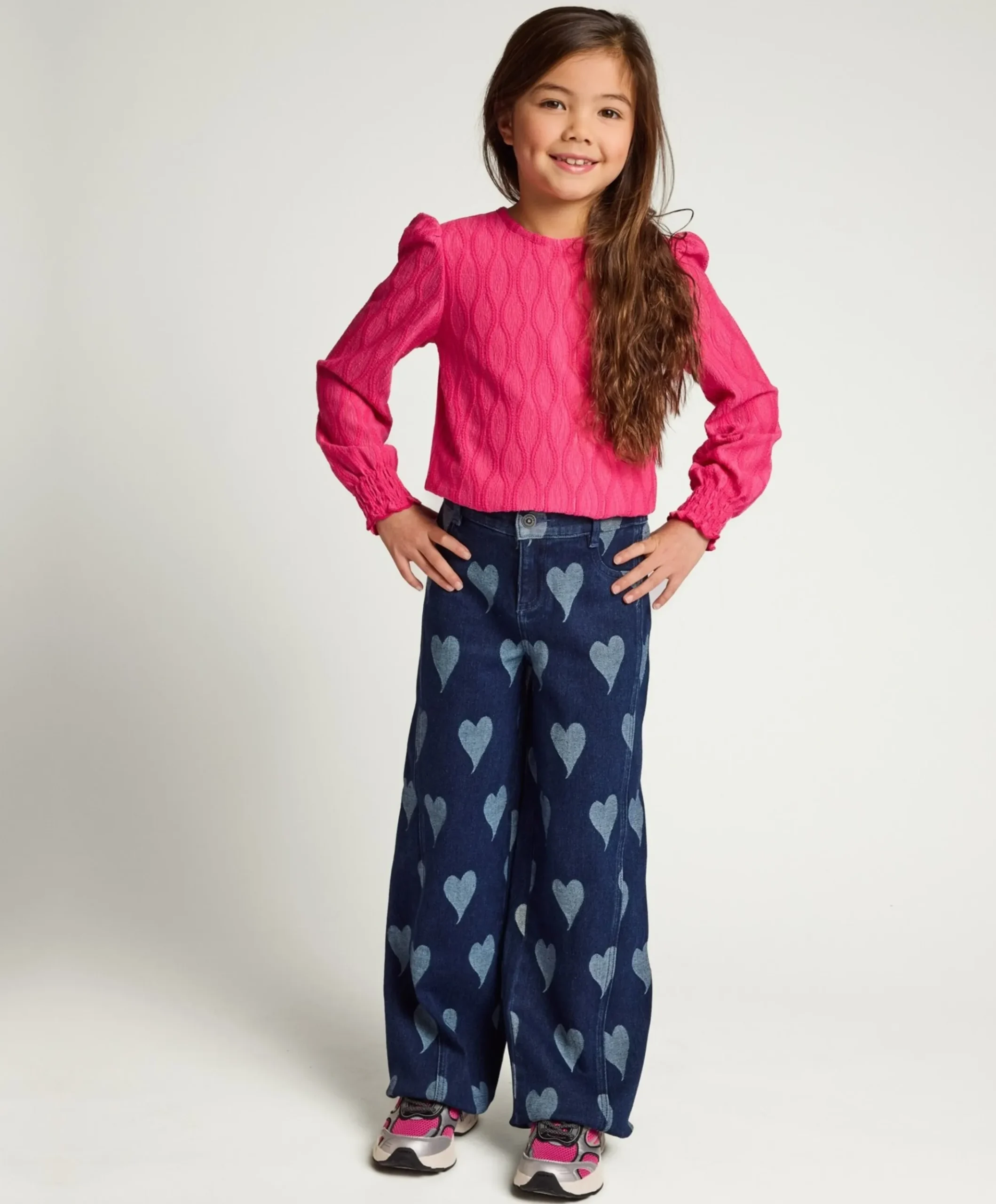 Little denim heart meisjes jeans blauw