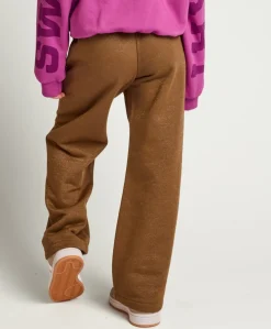 Little lurex sweatpants meisjes broek bruin