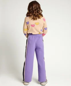 Little scuba wideleg meisjes broek paars