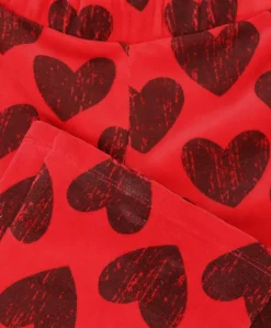 Little velvet flare meisjes broek rood