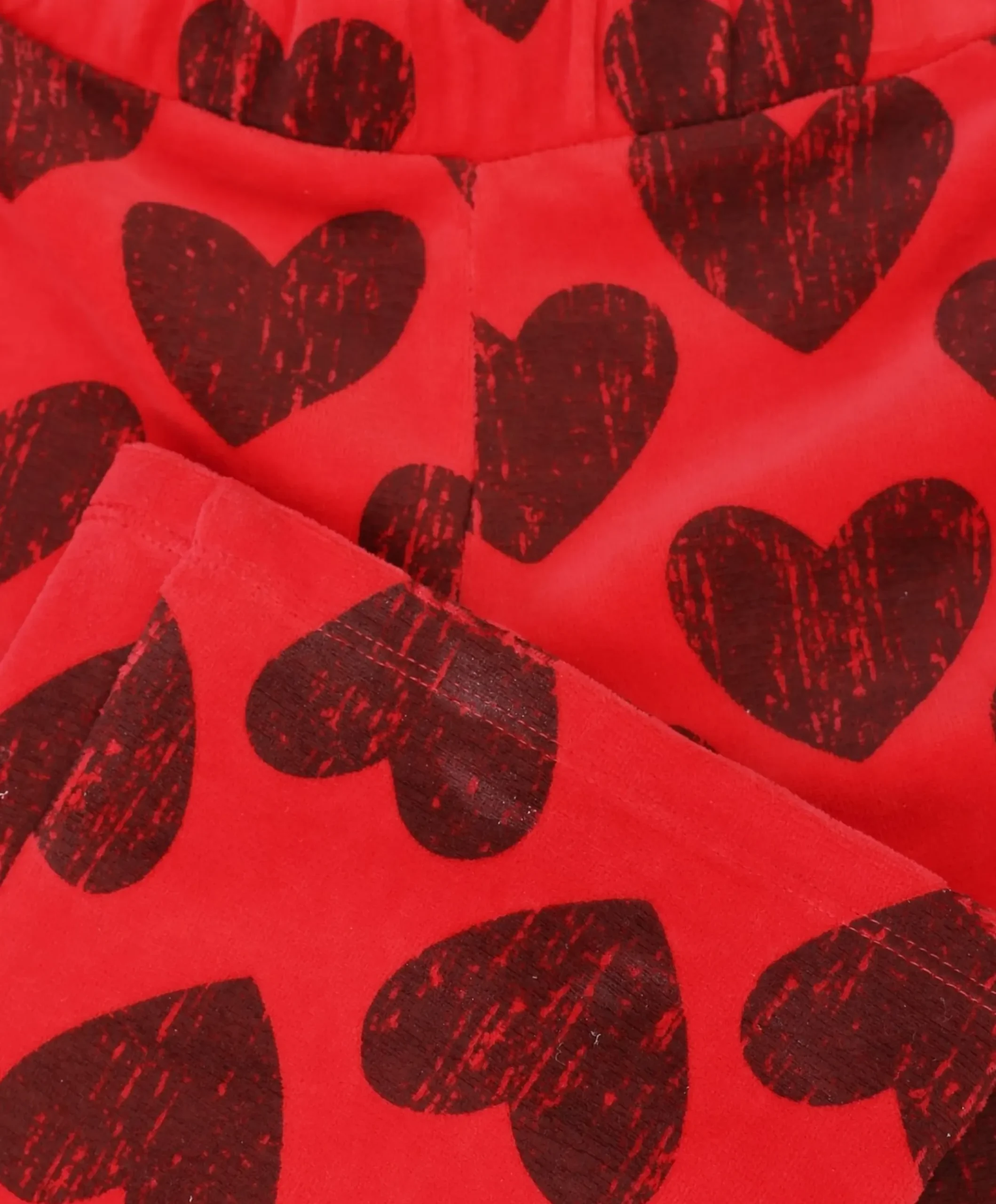 Little velvet flare meisjes broek rood