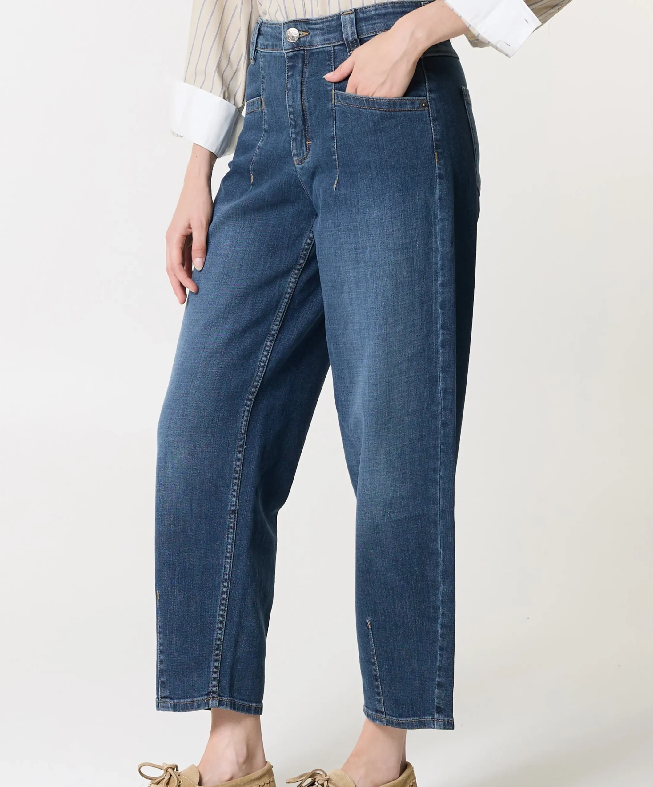 Liv Barrel dames jeans blauw