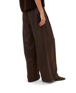 lodi metallic dames broek bruin