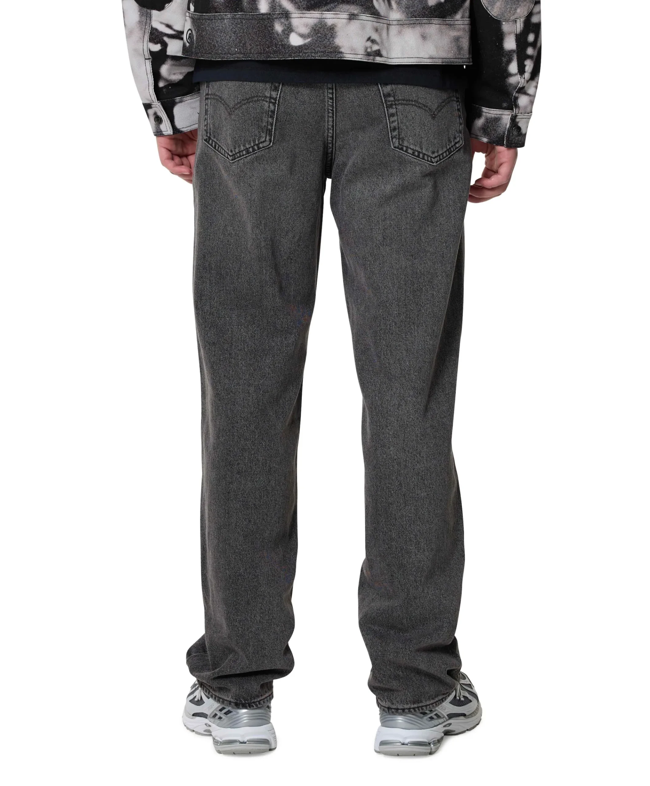 568 Loose straight heren jeans zwart