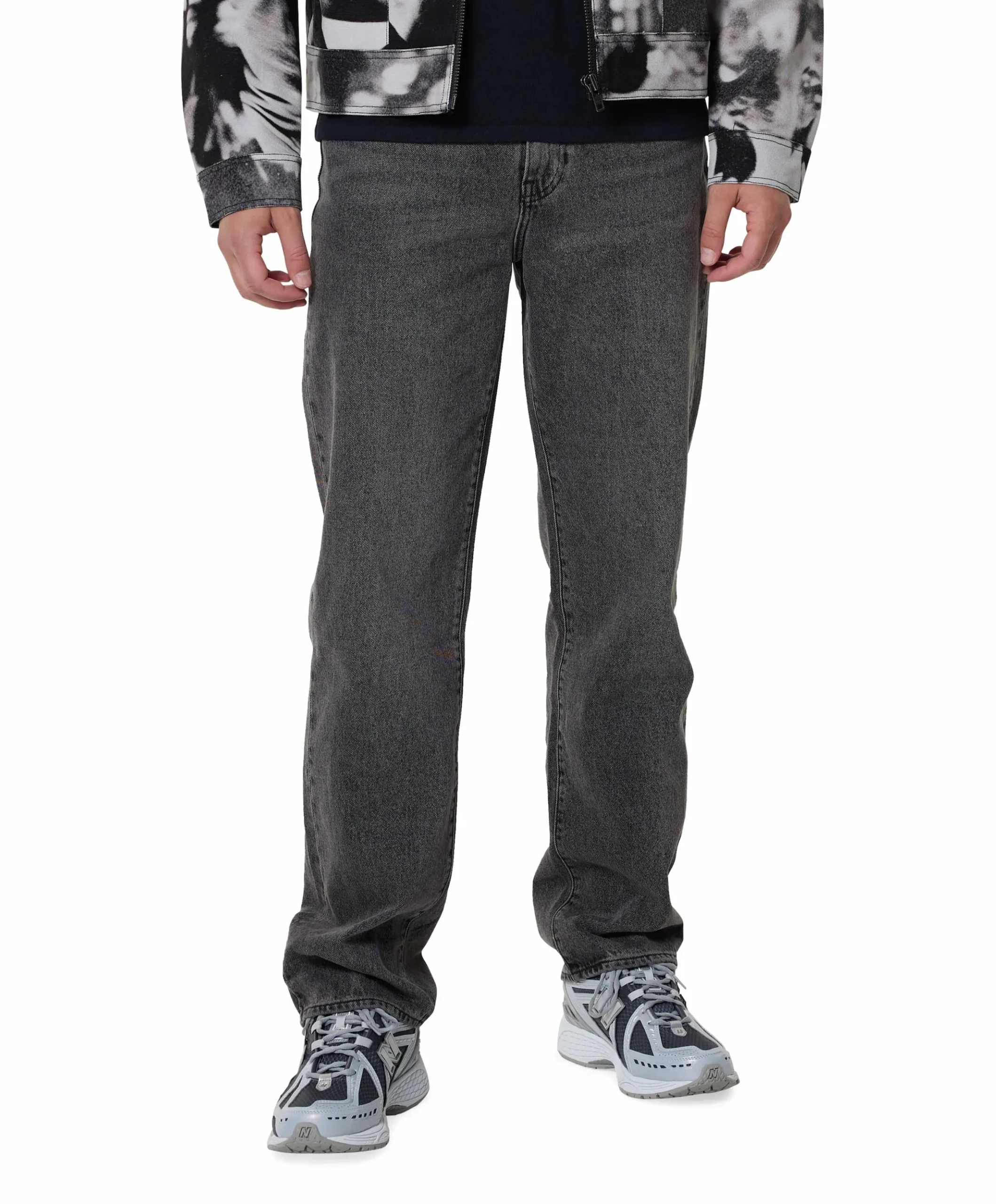 568 Loose straight heren jeans zwart