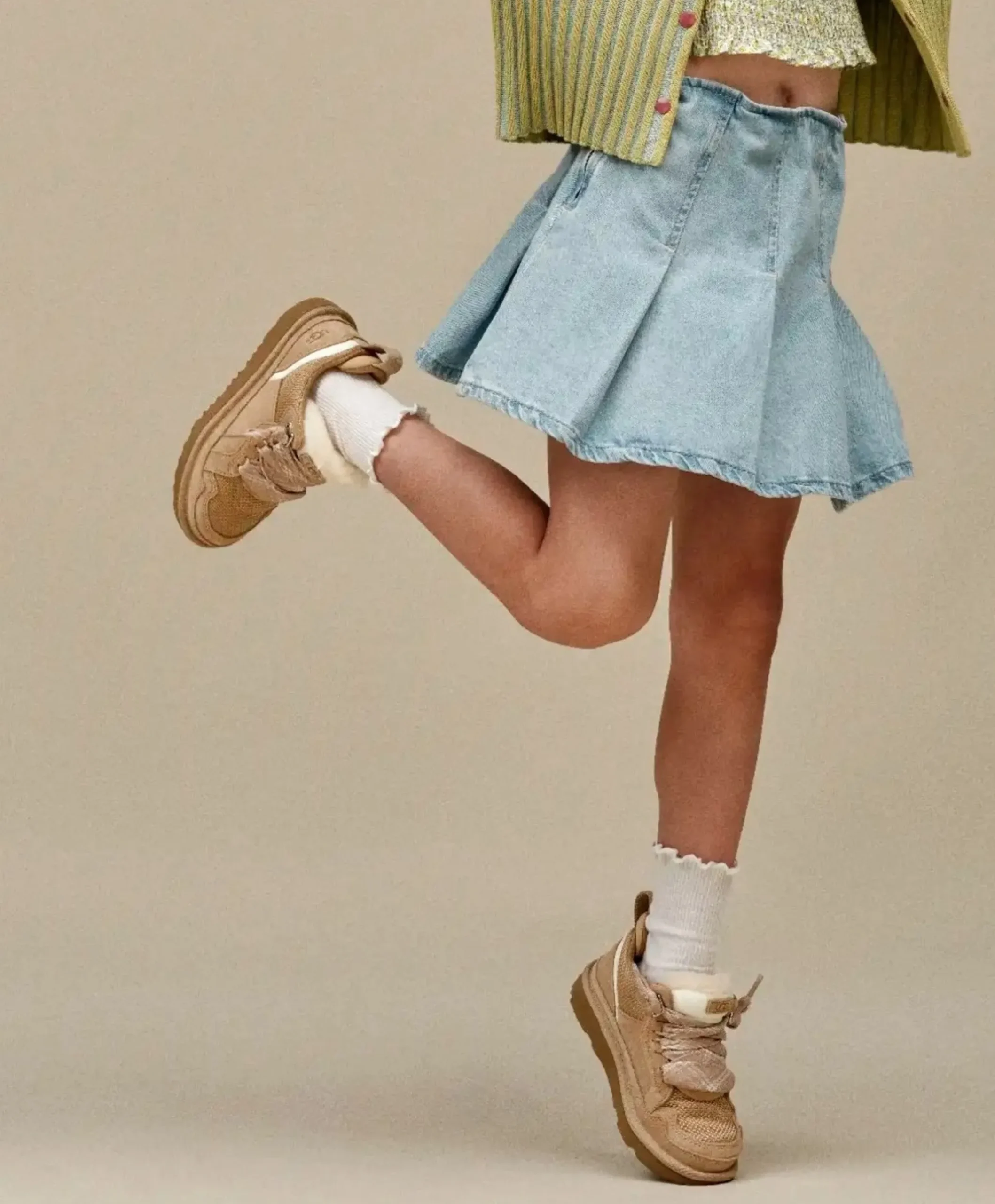 Lowmel meisjes sneakers beige