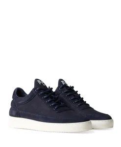 Low Top Suede Grain heren sneakers blauw