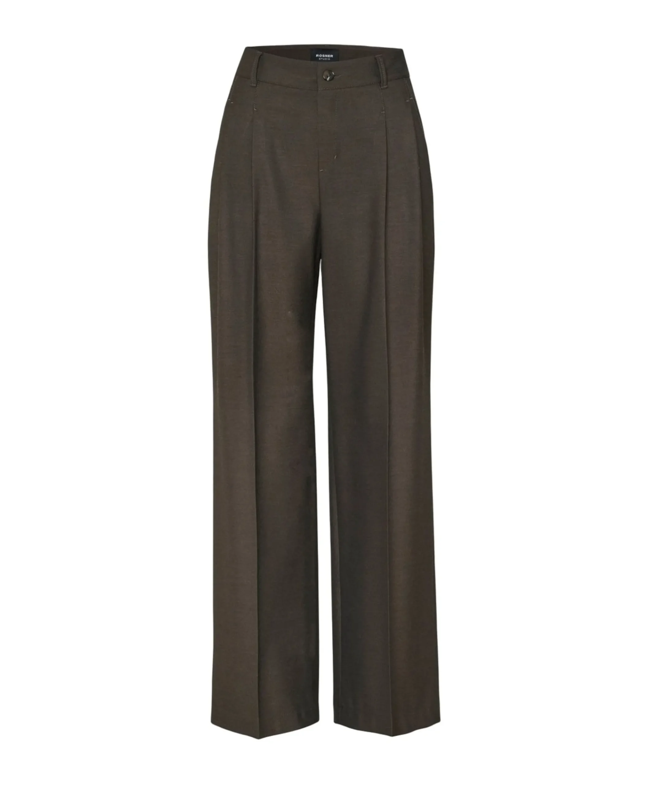Mara Wide Leg Pleat dames broek bruin