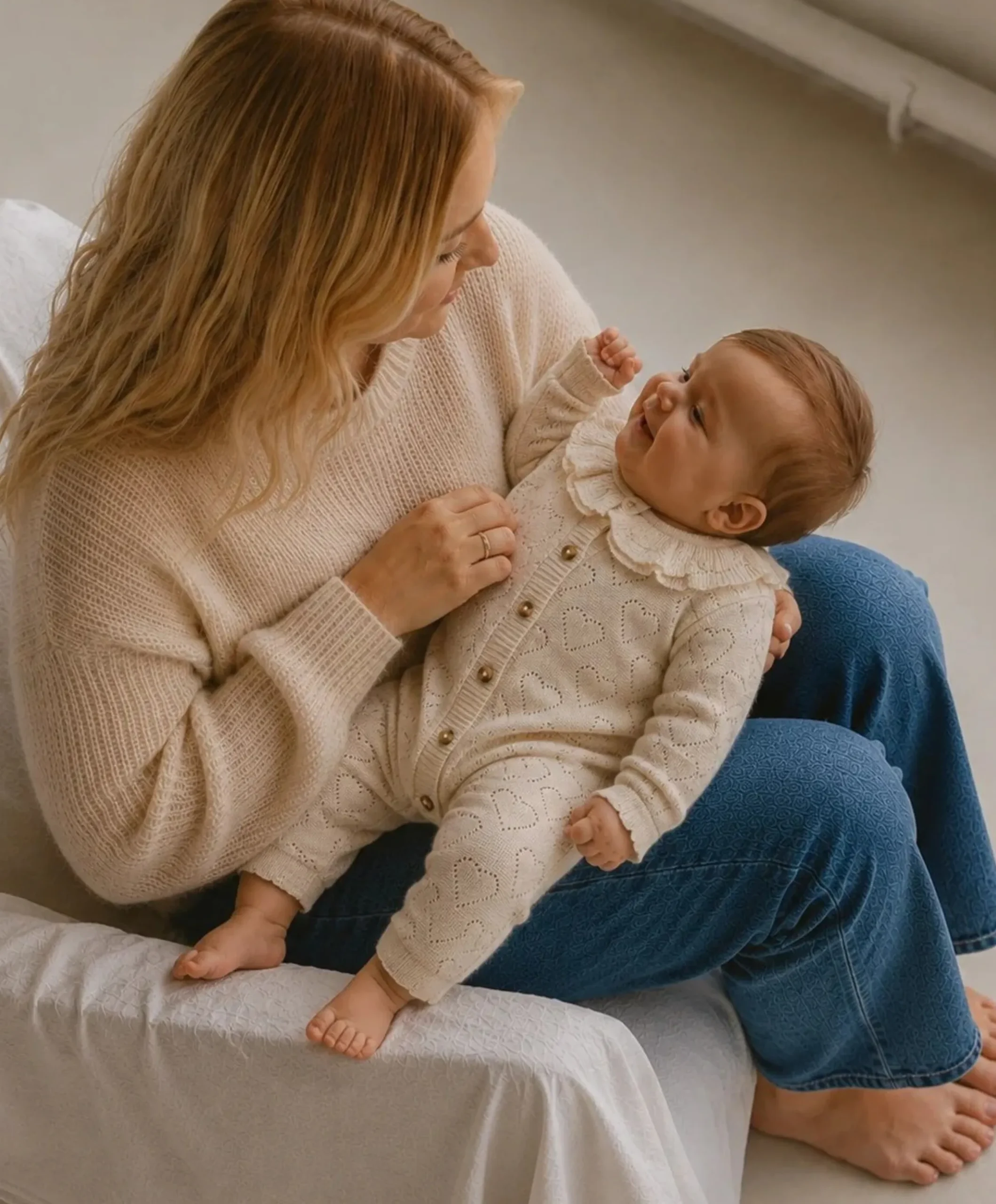 Meisjes babypakje ecru