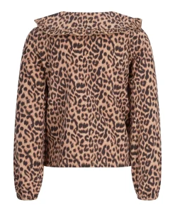 Meisjes blouse lange mouw beige