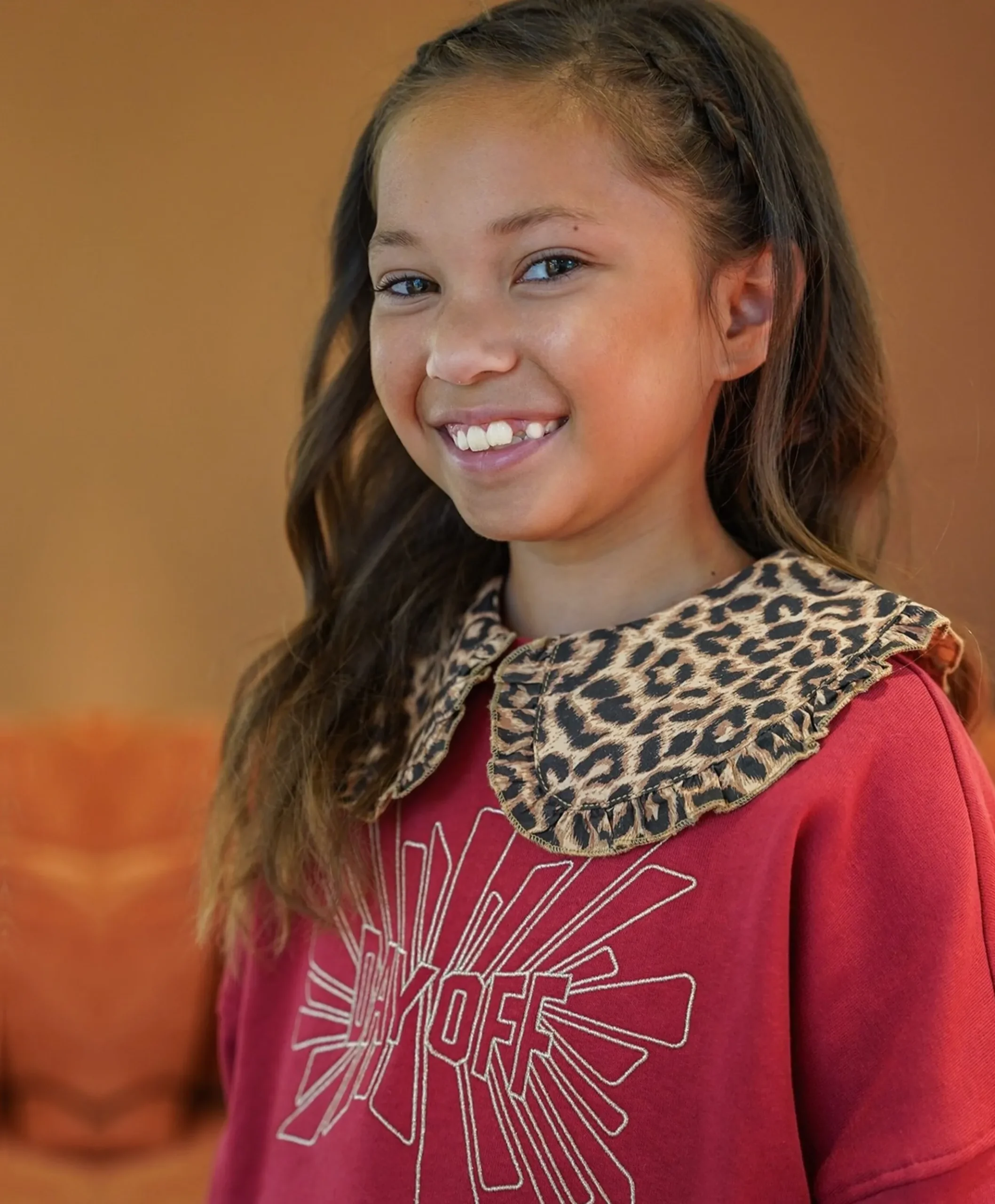 Meisjes blouse lange mouw beige