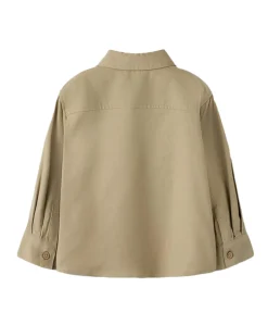Meisjes blouse lange mouw beige