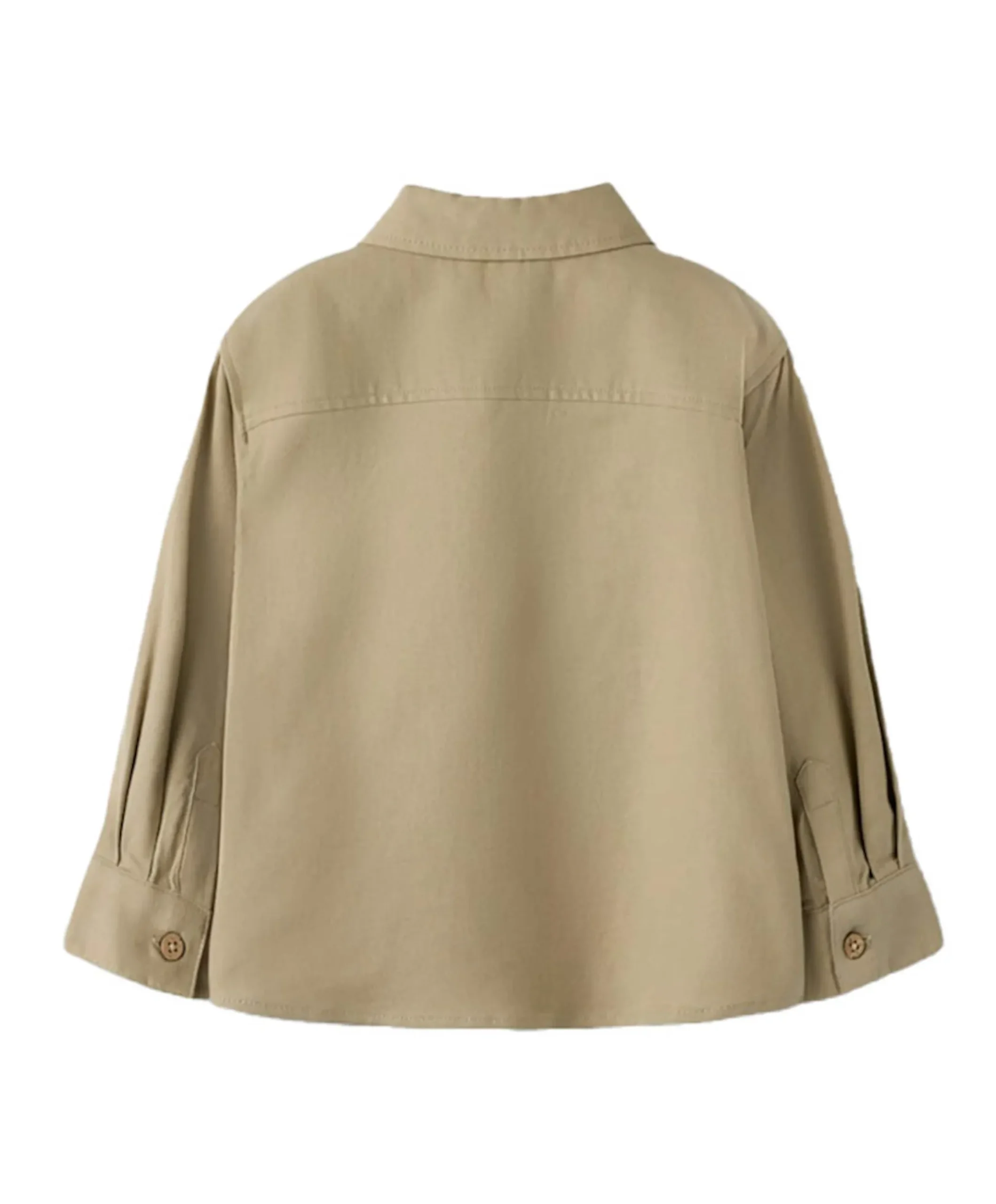 Meisjes blouse lange mouw beige