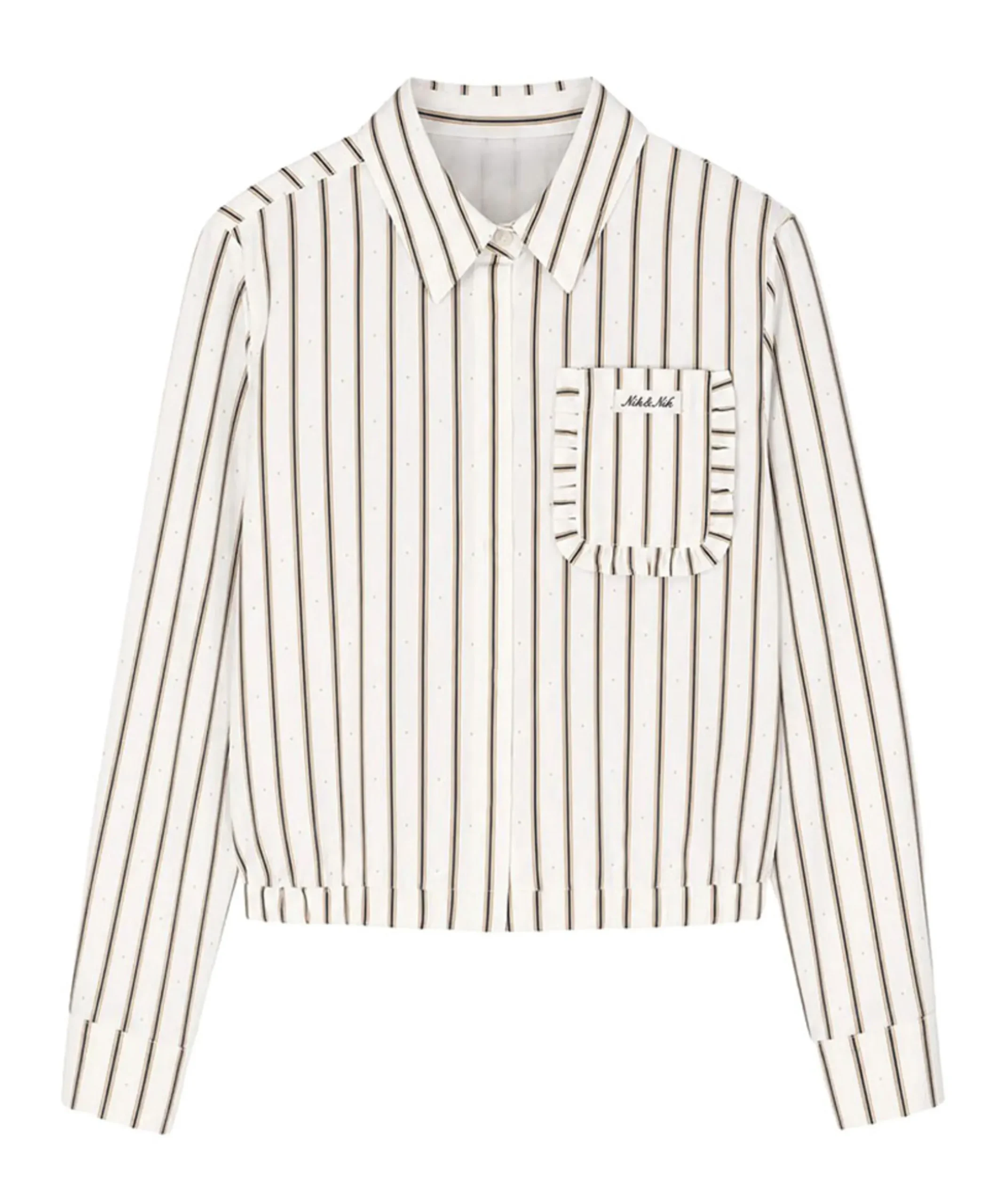 Meisjes blouse lange mouw beige
