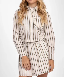 Meisjes blouse lange mouw beige