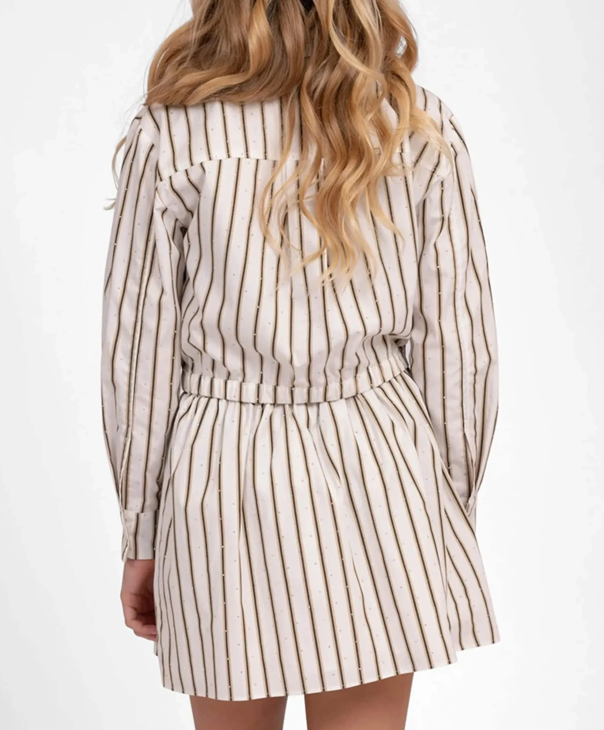 Meisjes blouse lange mouw beige