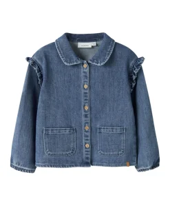 Meisjes blouse lange mouw blauw