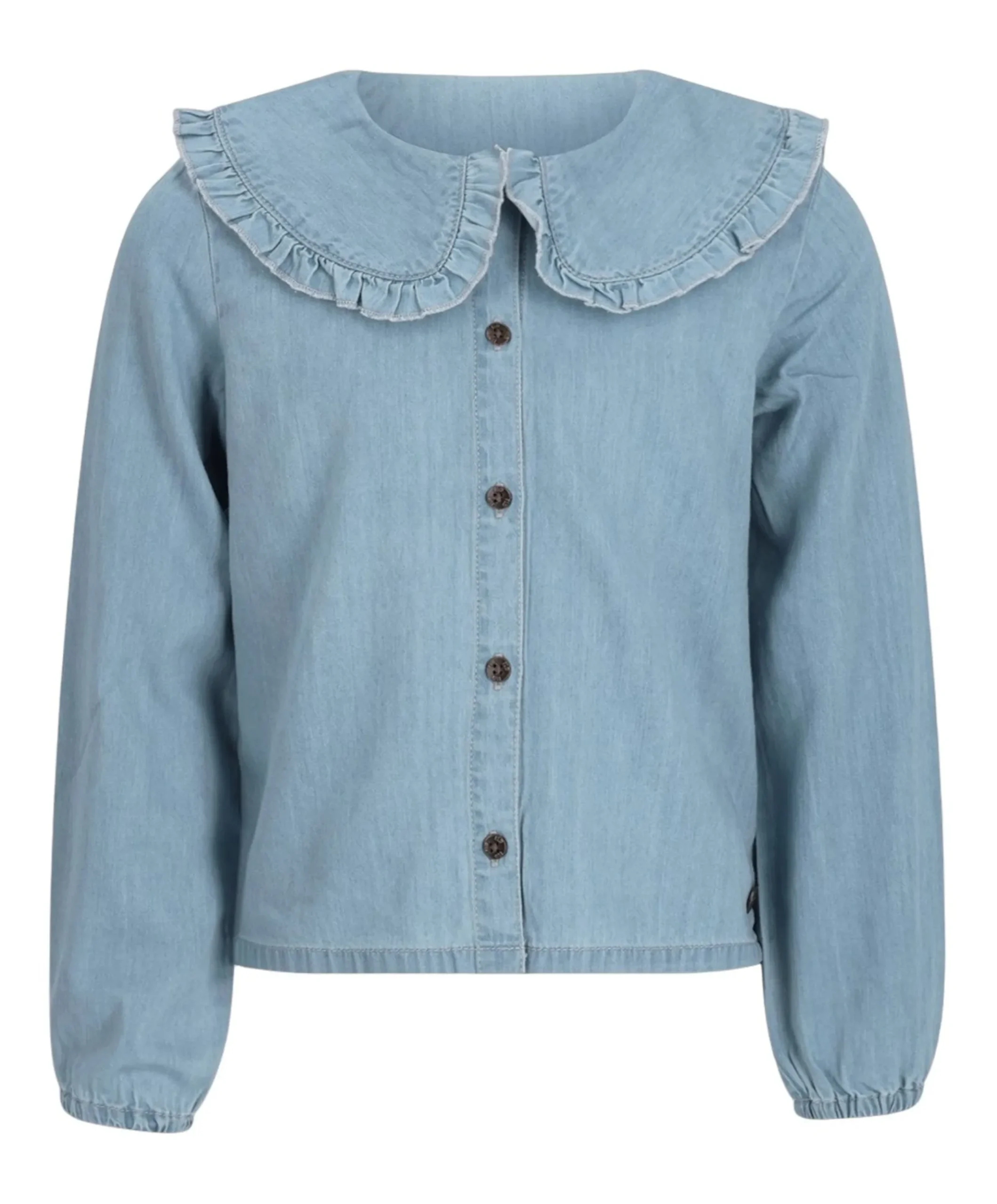 Meisjes blouse lange mouw blauw