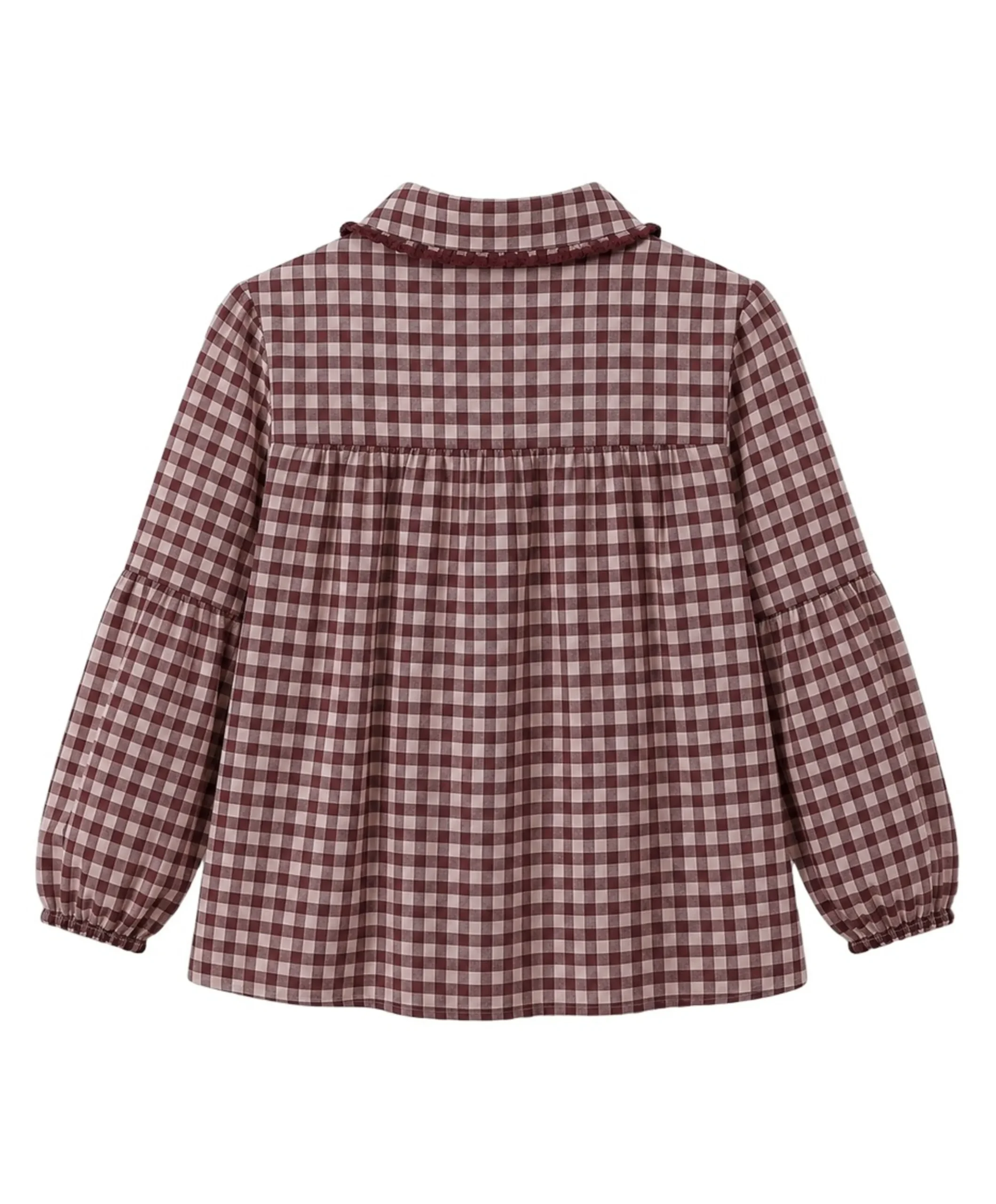 Meisjes blouse lange mouw bordeaux