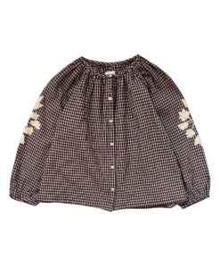 Meisjes blouse lange mouw bordeaux