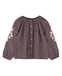 Meisjes blouse lange mouw bordeaux