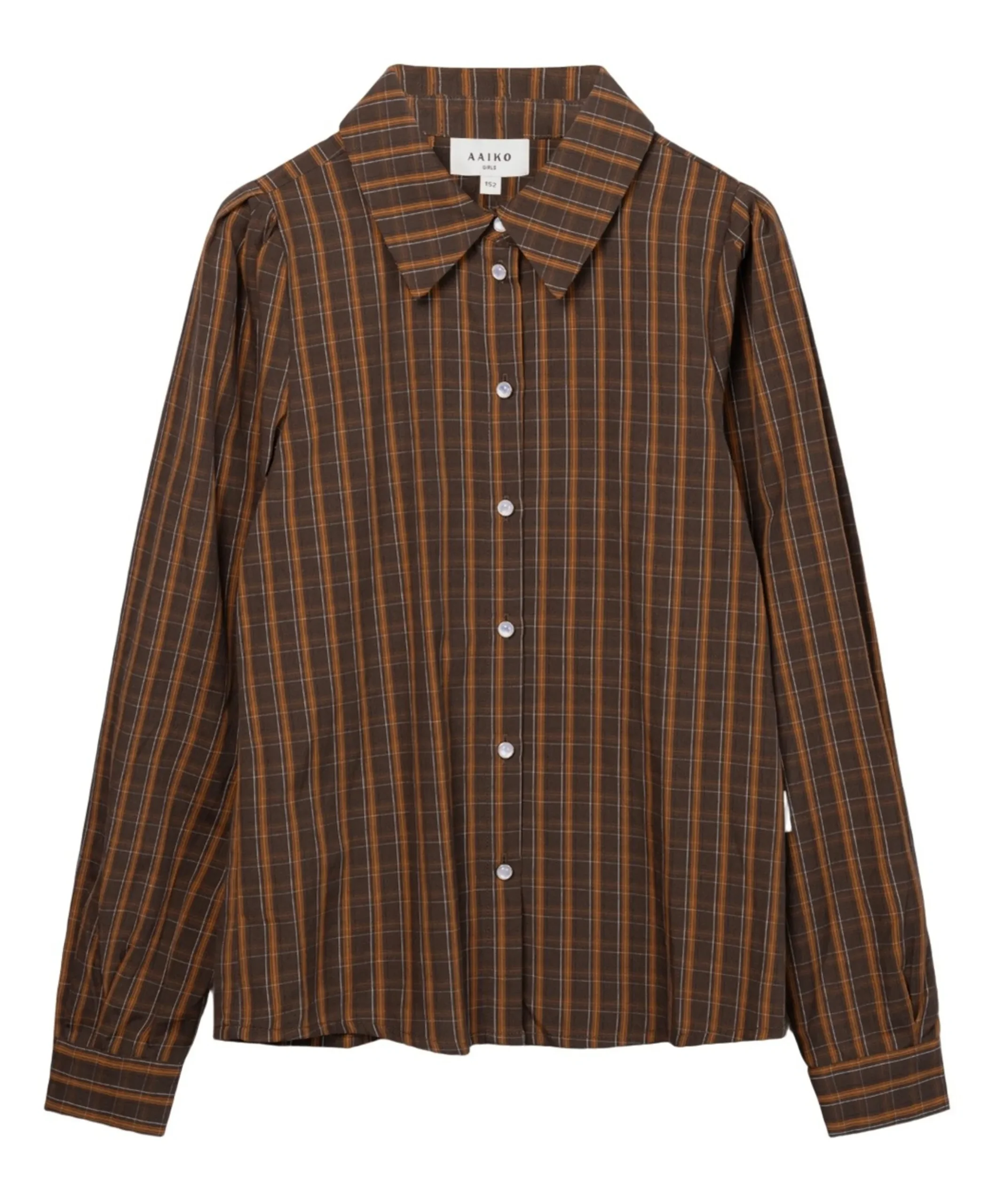 Meisjes blouse lange mouw bruin