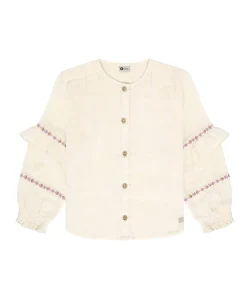 Meisjes blouse lange mouw ecru