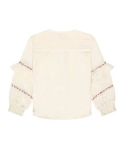 Meisjes blouse lange mouw ecru