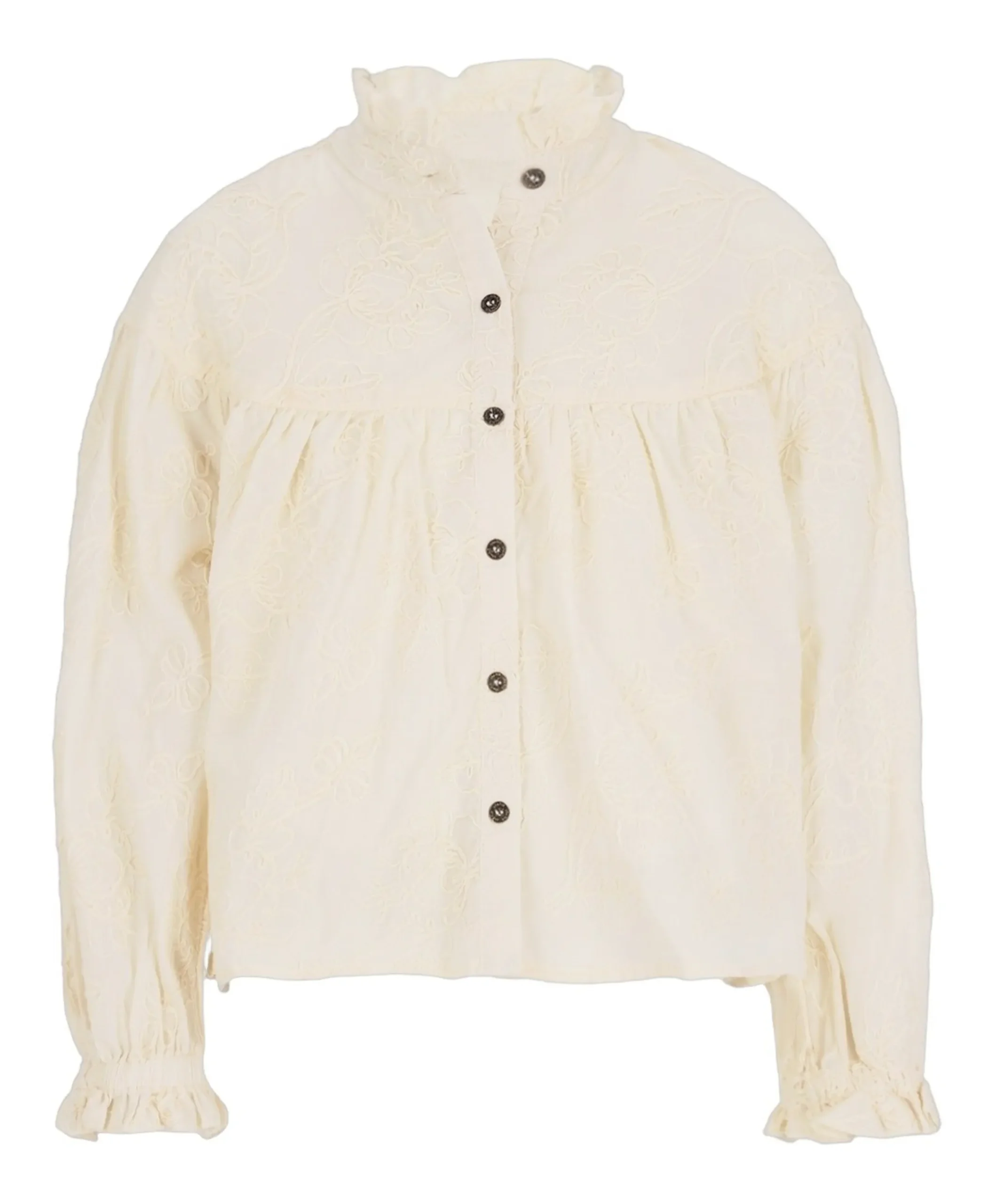 Meisjes blouse lange mouw ecru