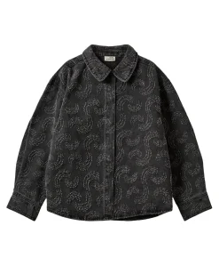 Meisjes blouse lange mouw grijs