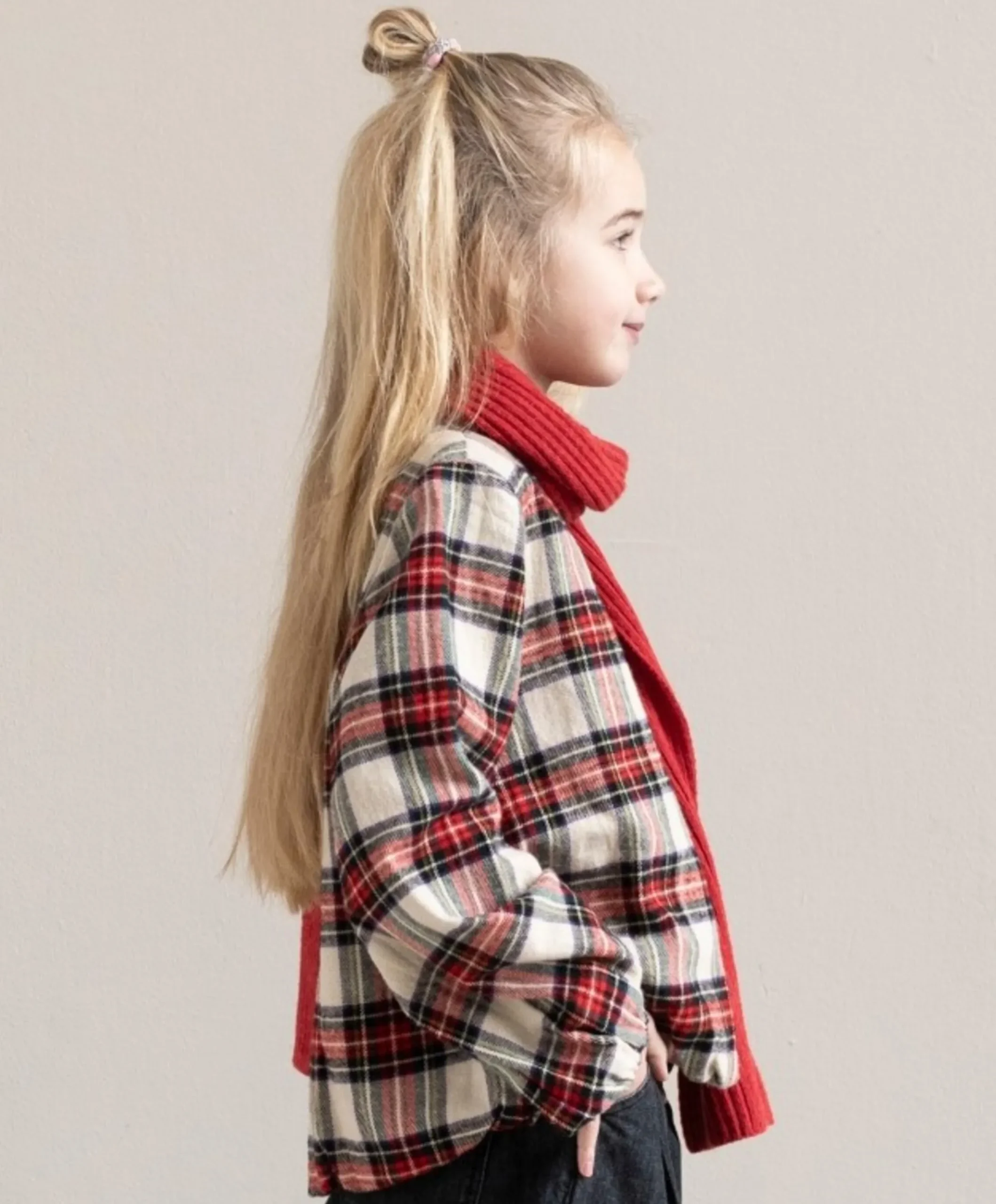Meisjes blouse lange mouw rood