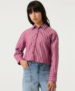 Meisjes blouse lange mouw roze