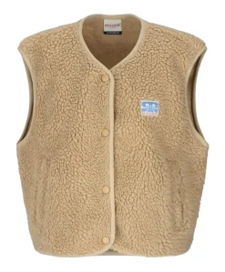 Meisjes bodywarmer beige