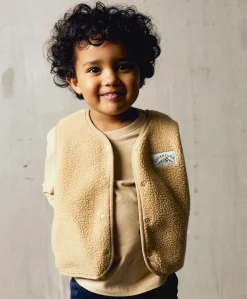 Meisjes gilet beige