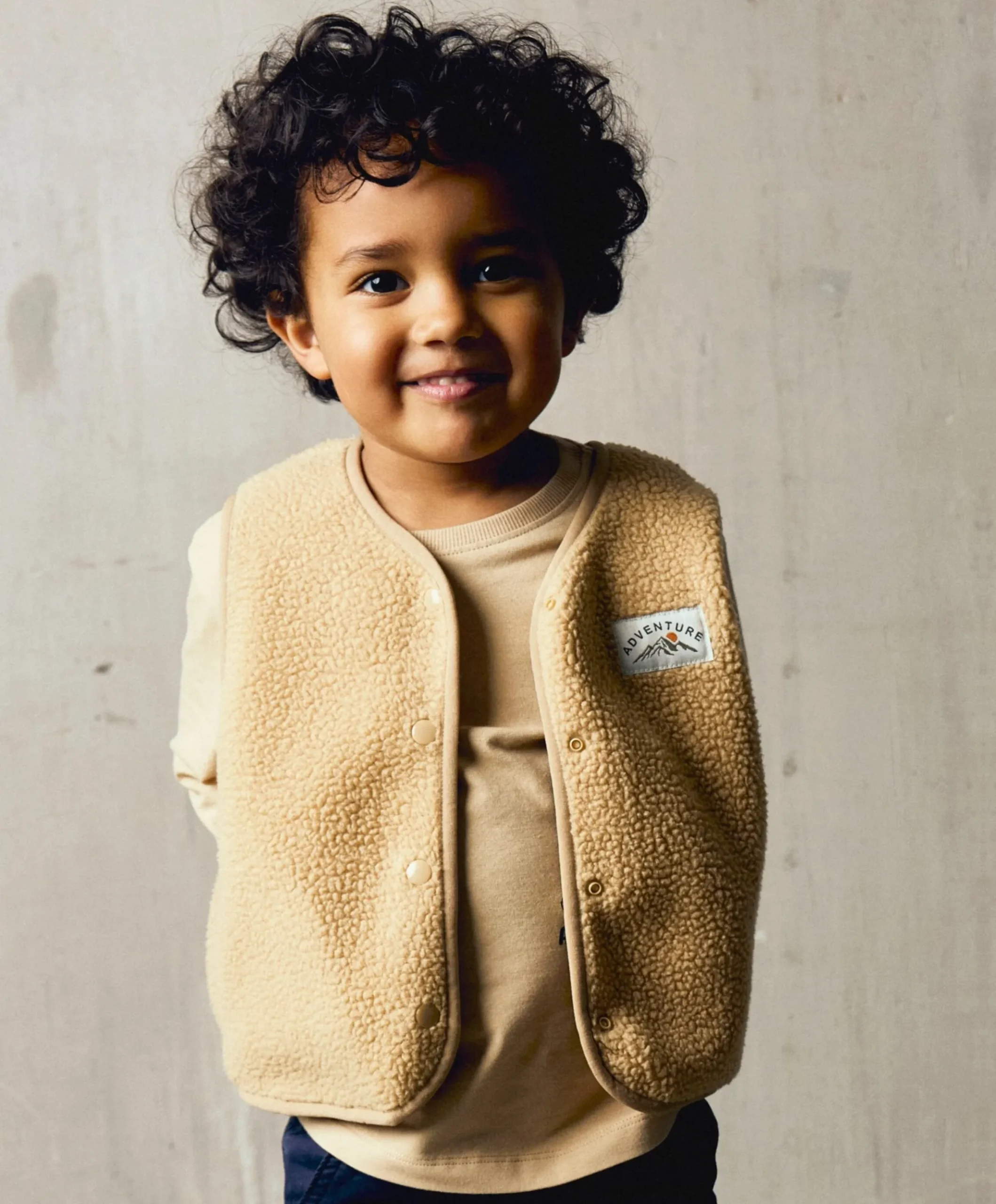 Meisjes gilet beige