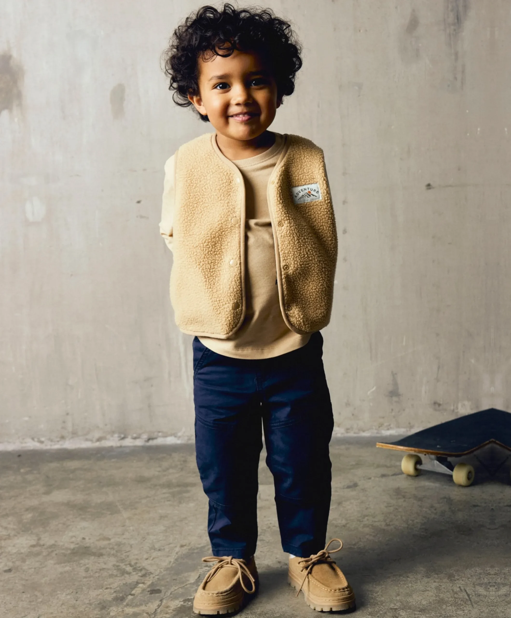 Meisjes gilet beige
