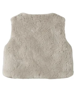 Meisjes gilet beige