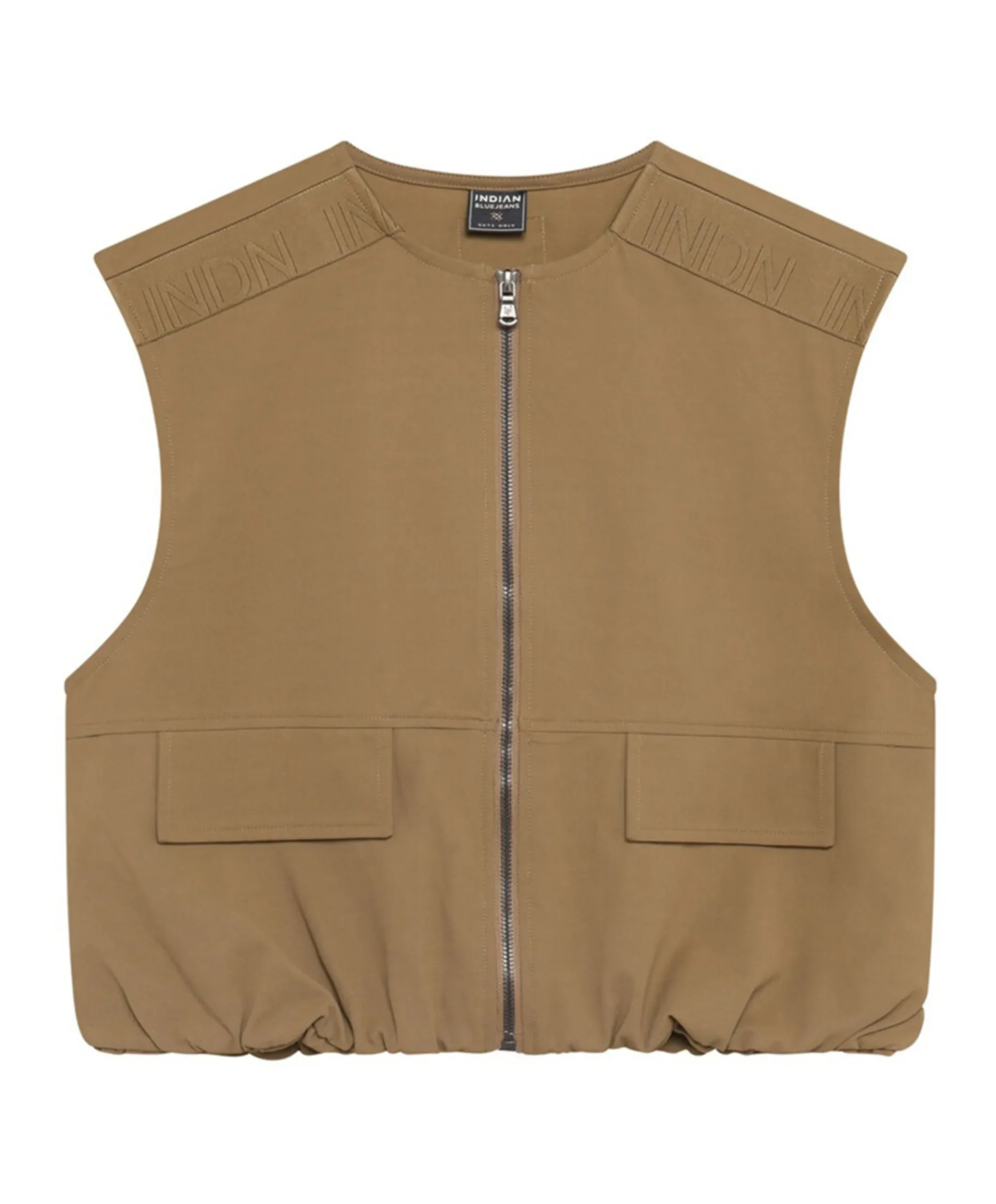Meisjes gilet beige