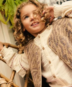 Meisjes gilet beige