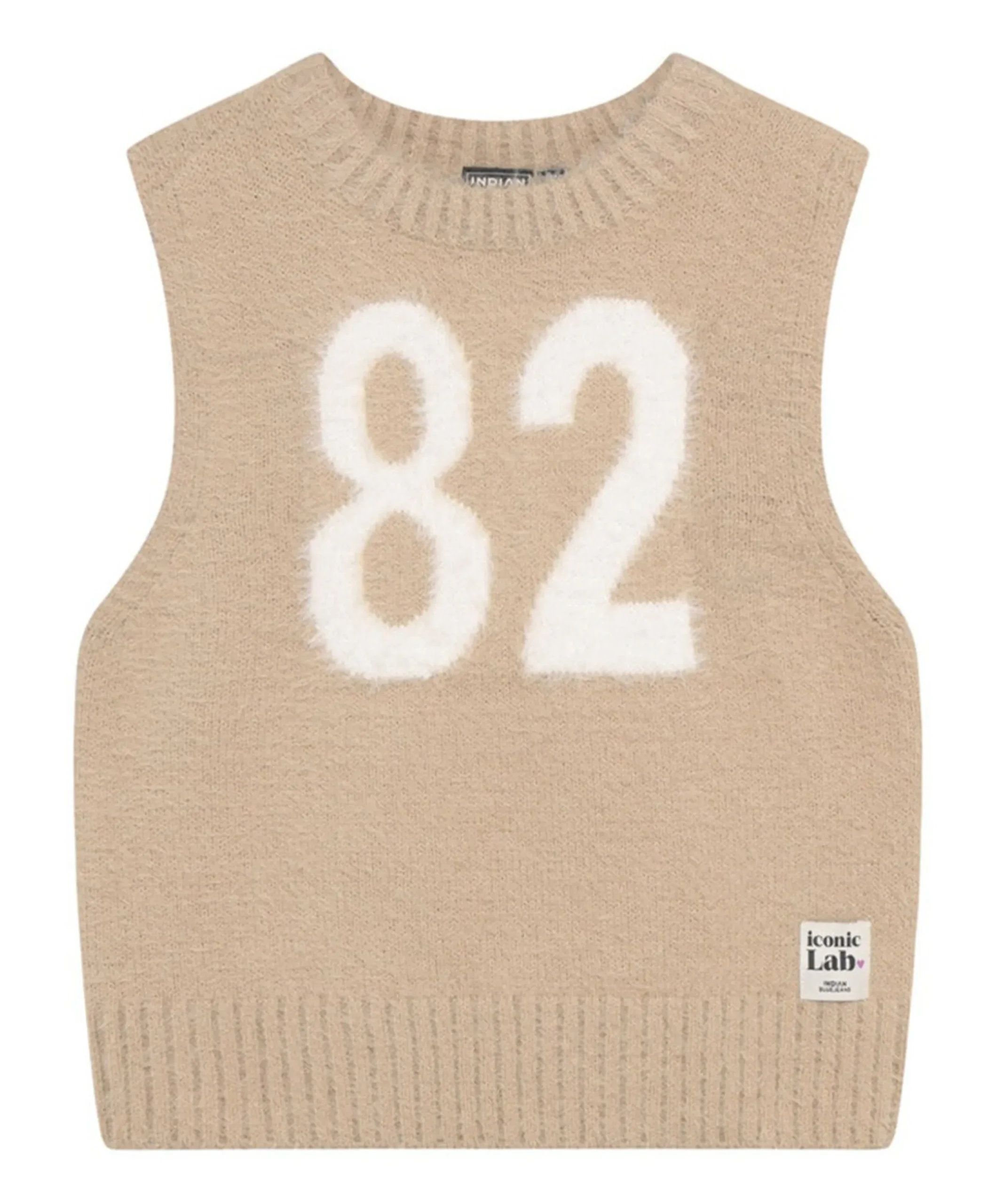 Meisjes gilet beige